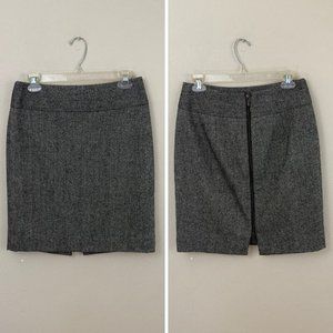 Banana Republic Gray Tweed Pencil Skirt Exposed Back Zip